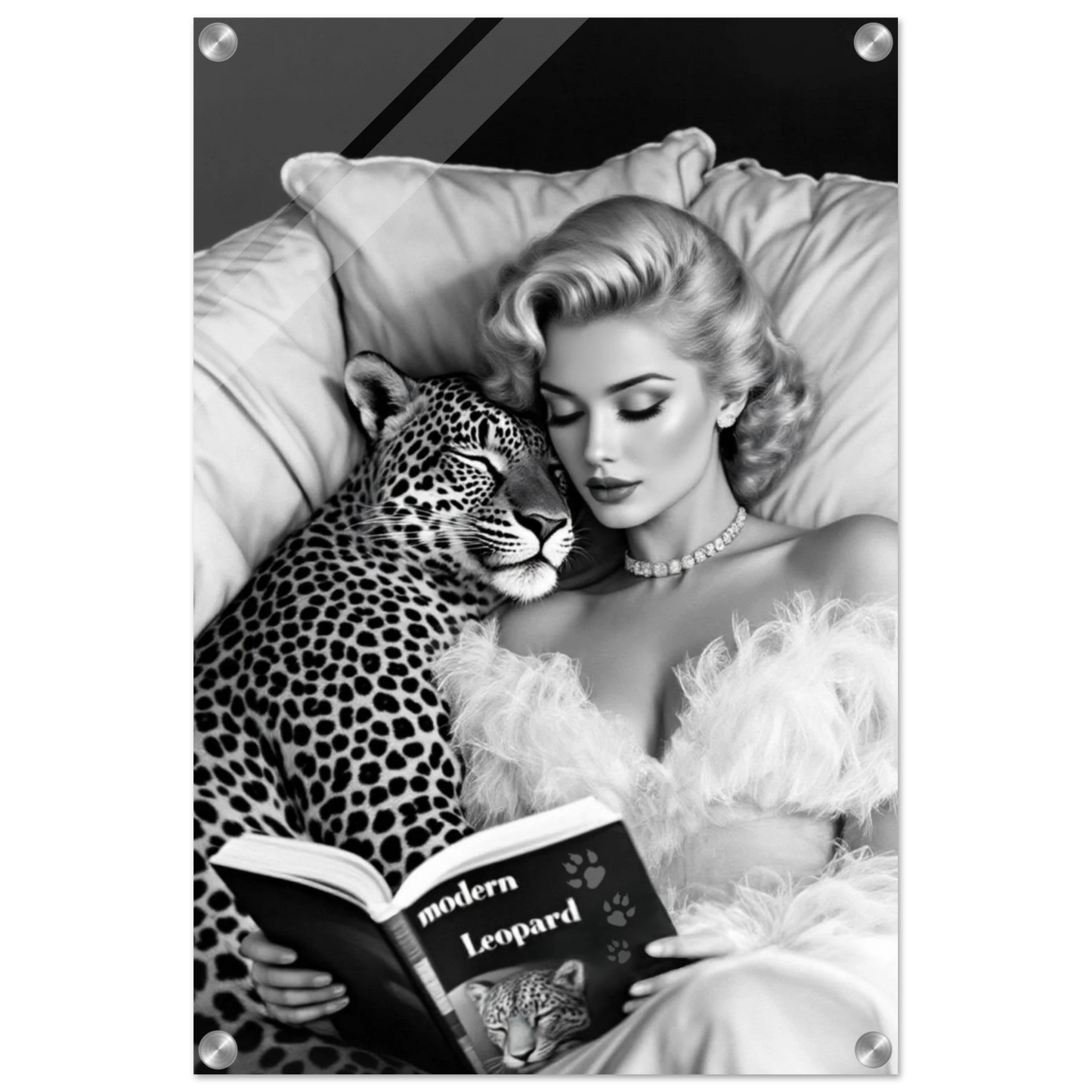 Hollywood Starlet Leopard Cat Art Print 40x60 cm 16x24″ Sleek Acrylic Print No Frame