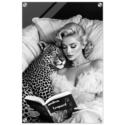 Hollywood Starlet Leopard Cat Art Print 40x60 cm 16x24″ Sleek Acrylic Print No Frame