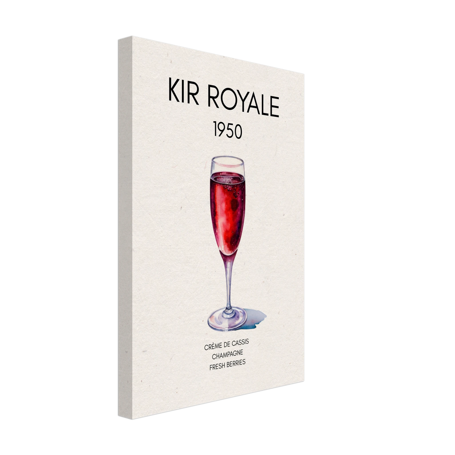 Kir Royale Champagne Cocktail Bar Poster Print No Frame 30x45 cm 12x18″ Gallery Wrapped Canvas