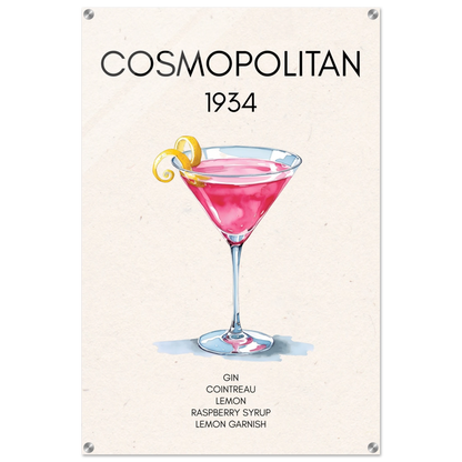 Cosmopolitan Cocktail Bar Art Print No Frame 60x90 cm 24x36″ Sleek Acrylic Print