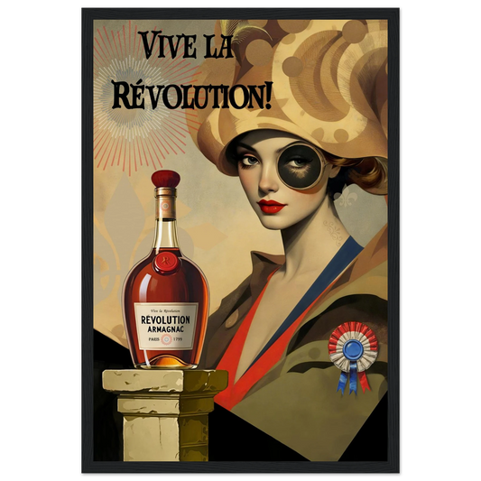 Vintage French Revolution Cognac Art Print Black Wood Frame 30x45 cm 12x18″ Museum-Quality Matte Paper Wooden Framed Poster