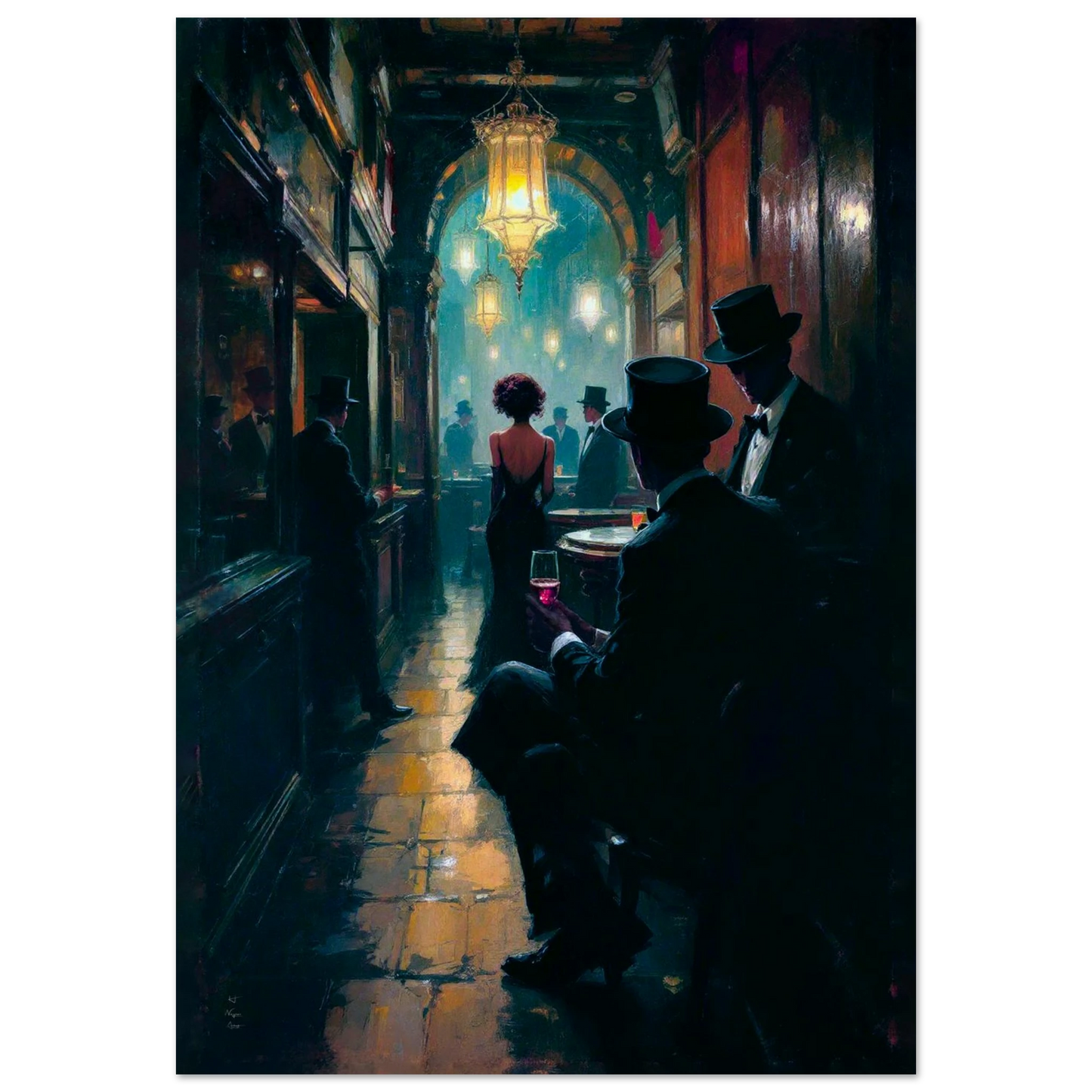 Prohibition Speakeasy Art Deco Print No Frame 70x100 cm 28x40″ Museum-Quality Matte Paper Poster