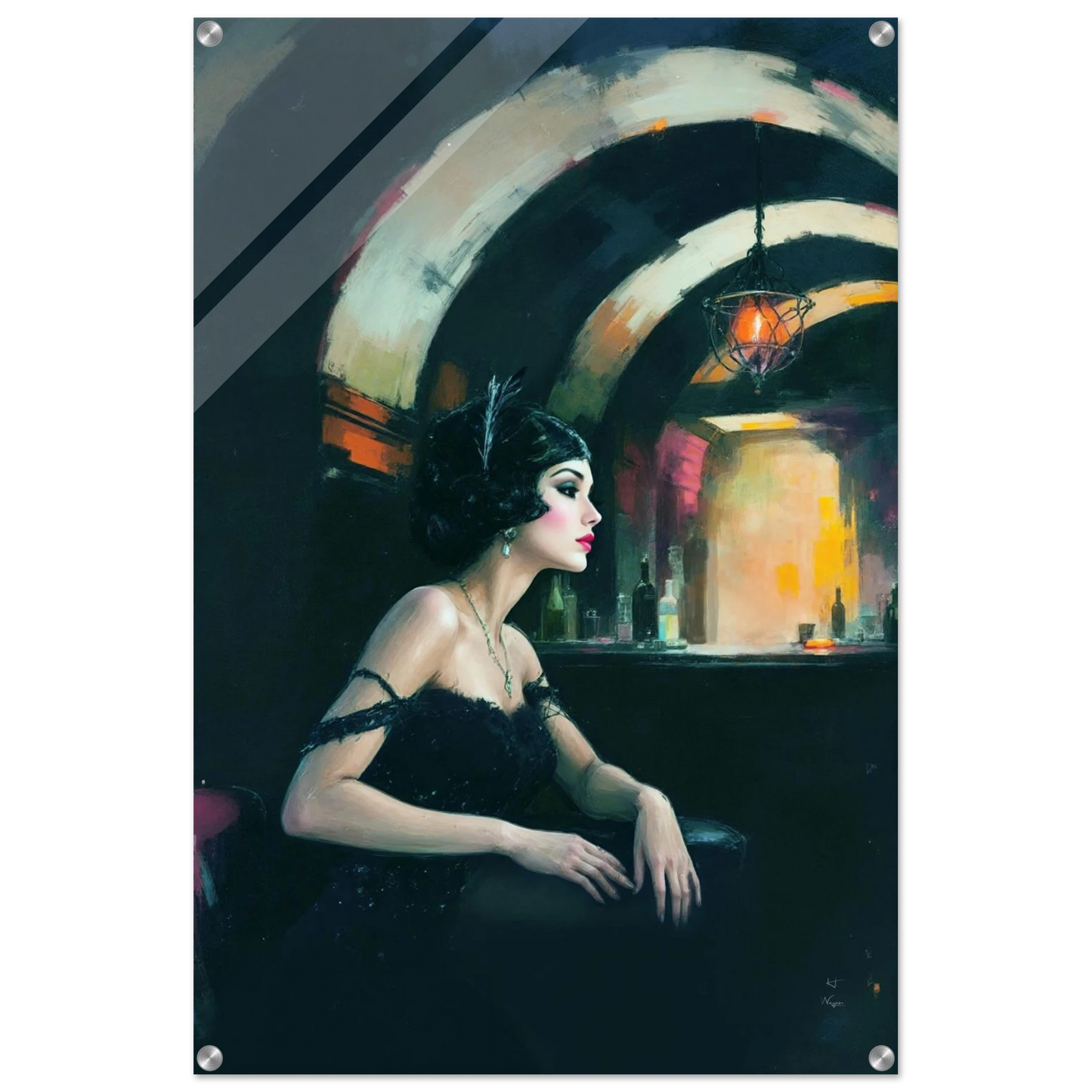 Speakeasy Flapper Gatsby Wall Art Poster Print 60x90 cm 24x36″ Sleek Acrylic Print No Frame