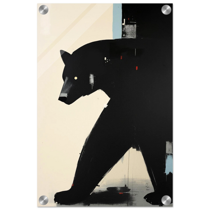 Minimalist Abstract Black Bear Art Poster Print No Frame 30x45 cm 12x18″ Sleek Acrylic Print