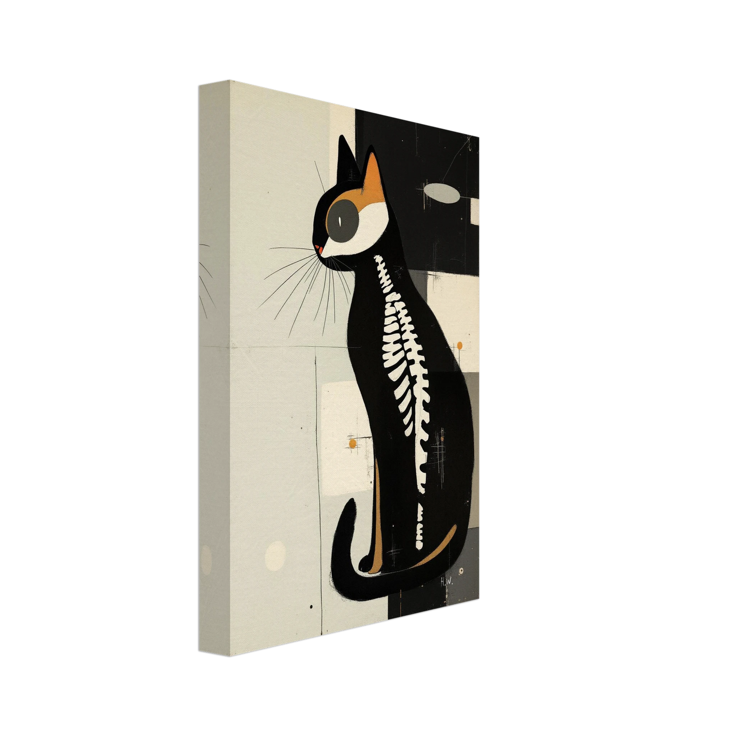Modern Cat Skeleton Abstract Art Poster Print No Frame 20x30 cm 8x12″ Gallery Wrapped Canvas