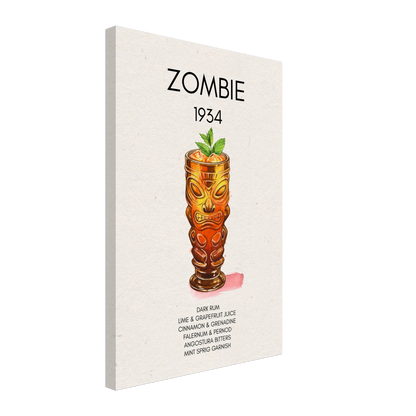 Zombie Tiki Cocktail Bar Art Print No Frame 40x60 cm 16x24″ Gallery Wrapped Canvas