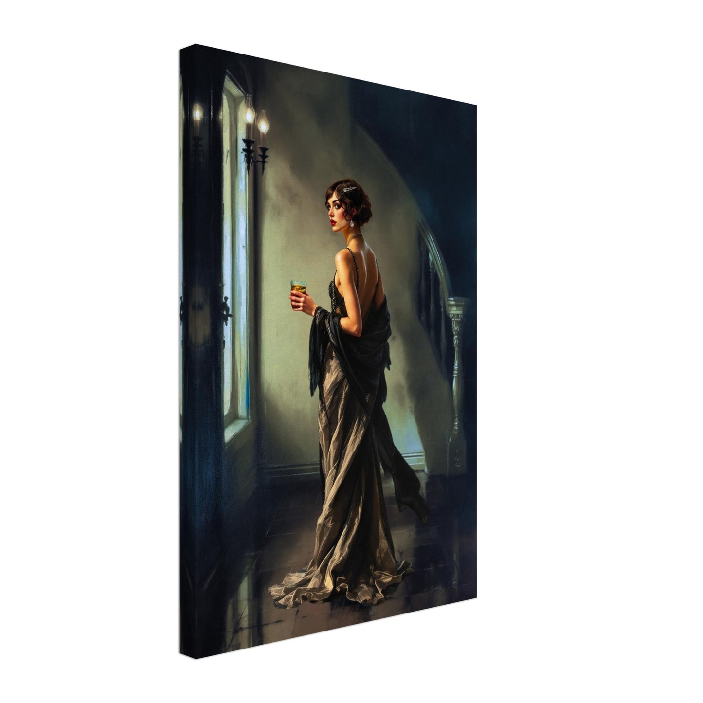 Art Deco Flapper Speakeasy Fine Art Print No Frame 40x60 cm 16x24″ Gallery Wrapped Canvas