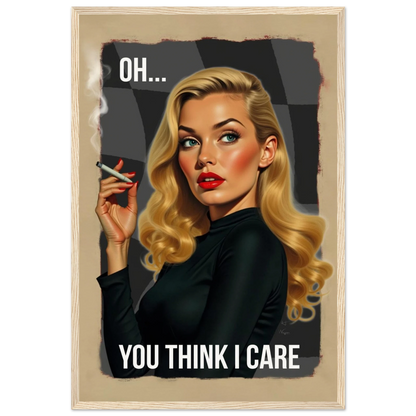 Retro Blonde Bombshell 1960s Funny Quote Art Print Light Wood Frame 40x60 cm 16x24″ Museum-Quality Matte Paper Wooden Framed Poster