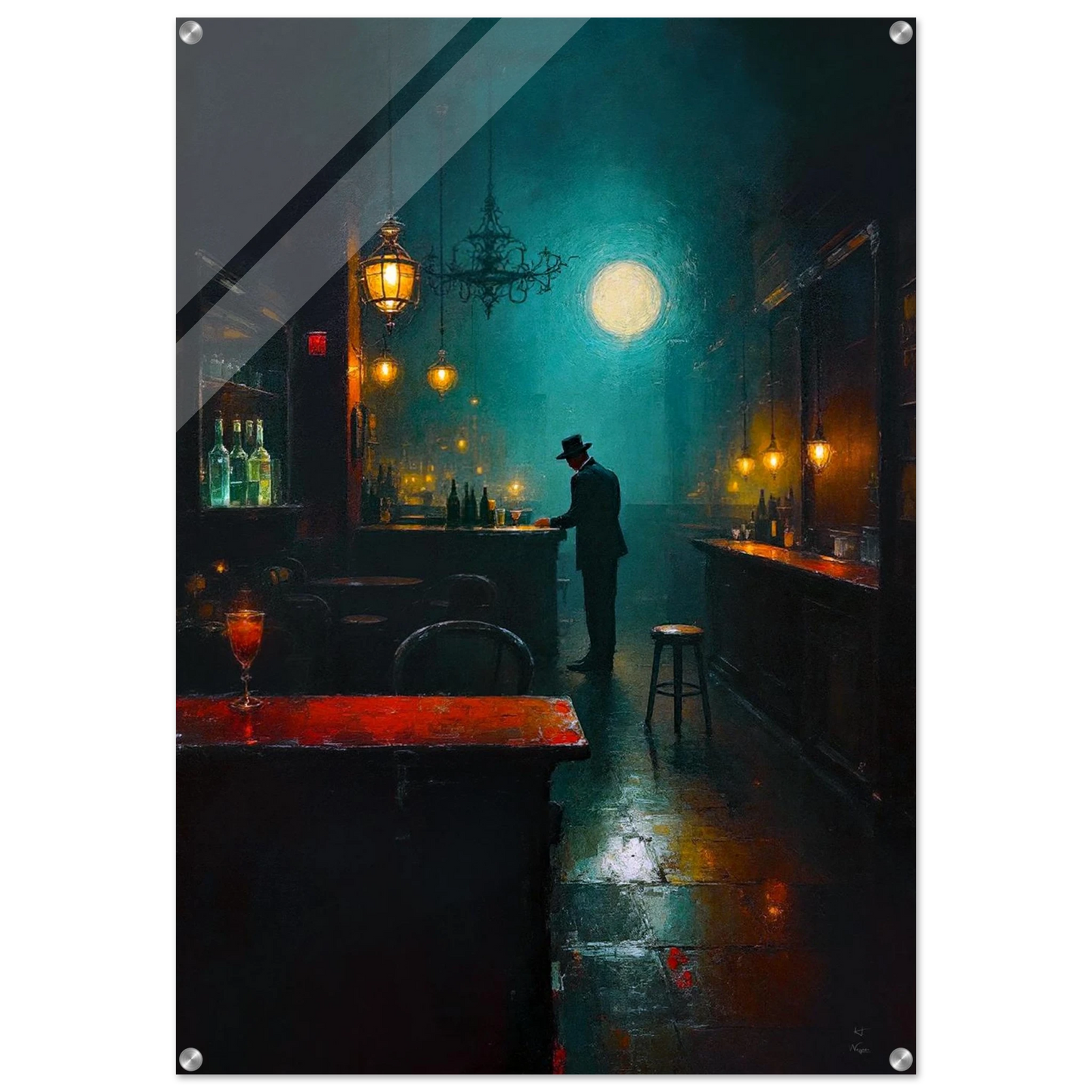 Speakeasy Bootleg Prohibition Bar Art Print No Frame 70x100 cm 28x40″ Sleek Acrylic Print