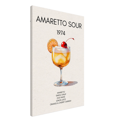 Amaretto Sour Cocktail Bar Art Print No Frame 60x90 cm 24x36″ Gallery Wrapped Canvas