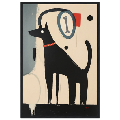 Funny Modern Dog Lover's Art Print 40x60 cm 16x24″ Premium Matte Paper Wooden Framed Poster Black Wood Frame