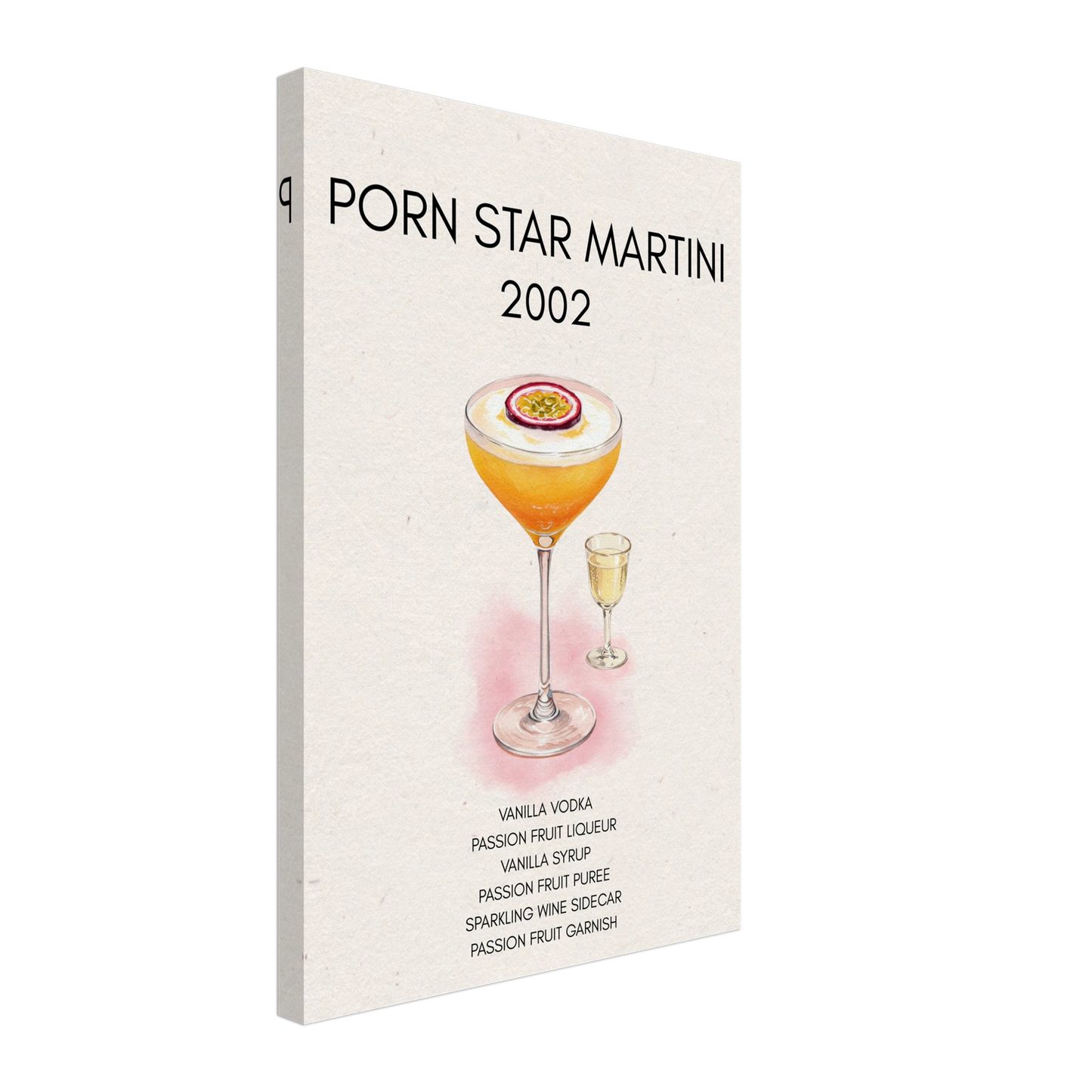 Porn Star Martini Cocktail Bar Poster Print No Frame 40x60 cm 16x24″ Gallery Wrapped Canvas