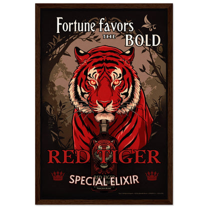 Tiger Cocktail Bar Art Poster Print