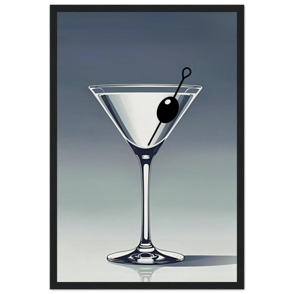Retro Martini Lounge Cocktail Bar Art Print 30x45 cm 12x18″ Museum-Quality Matte Paper Wooden Framed Poster Black Wood Frame