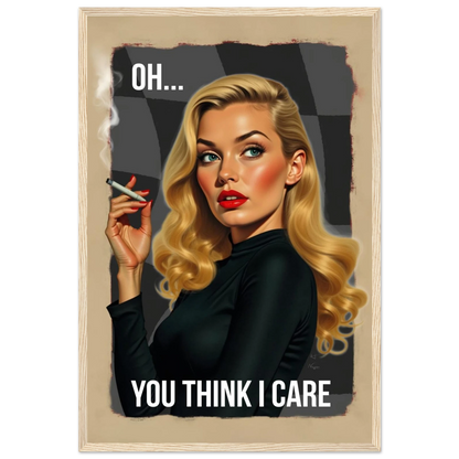 Retro Blonde Bombshell 1960s Funny Quote Art Print Light Wood Frame 40x60 cm 16x24″ Premium Matte Paper Wooden Framed Poster