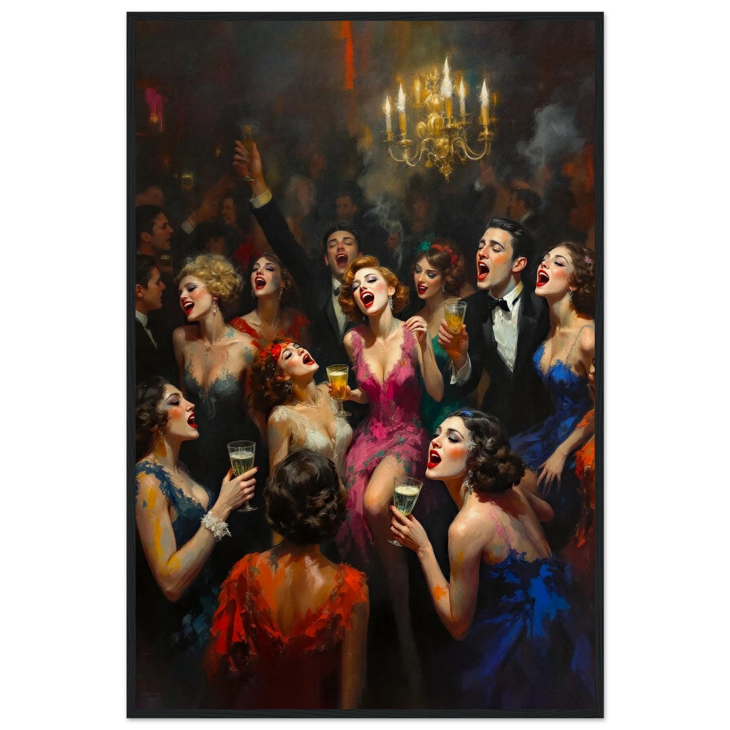 Gatsby Art Deco Speakeasy Art Print No Frame 60x90 cm 24x36″ Gallery Wrapped Canvas