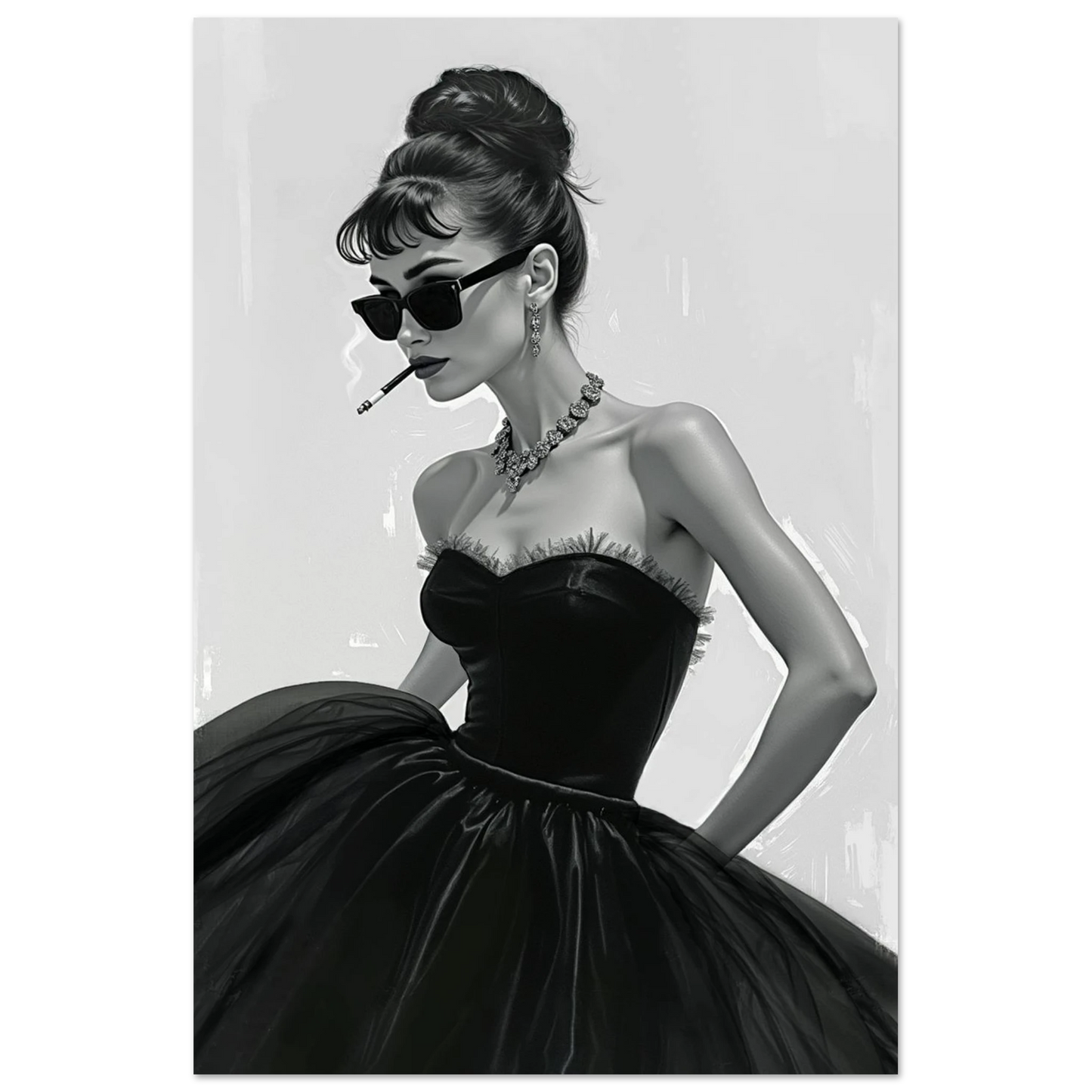 Audrey Hepburn Fashion Art Print No Frame 40x60 cm 16x24″ Premium Matte Paper Poster