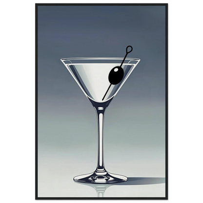 Retro Martini Lounge Cocktail Bar Art Print 60x90 cm 24x36″ Museum-Quality Matte Paper Wooden Framed Poster Black Wood Frame