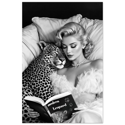 Hollywood Starlet Leopard Cat Art Print 30x45 cm 12x18″ Premium Matte Paper Poster No Frame
