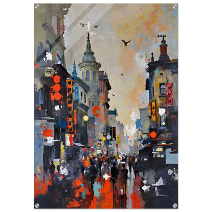 Gothic City Street Art Print - European Cityscape