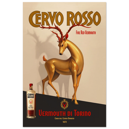 Art Deco Golden Deer Cocktail Bar Poster Print 60x90 cm 24x36″ Museum-Quality Matte Paper Poster No Frame