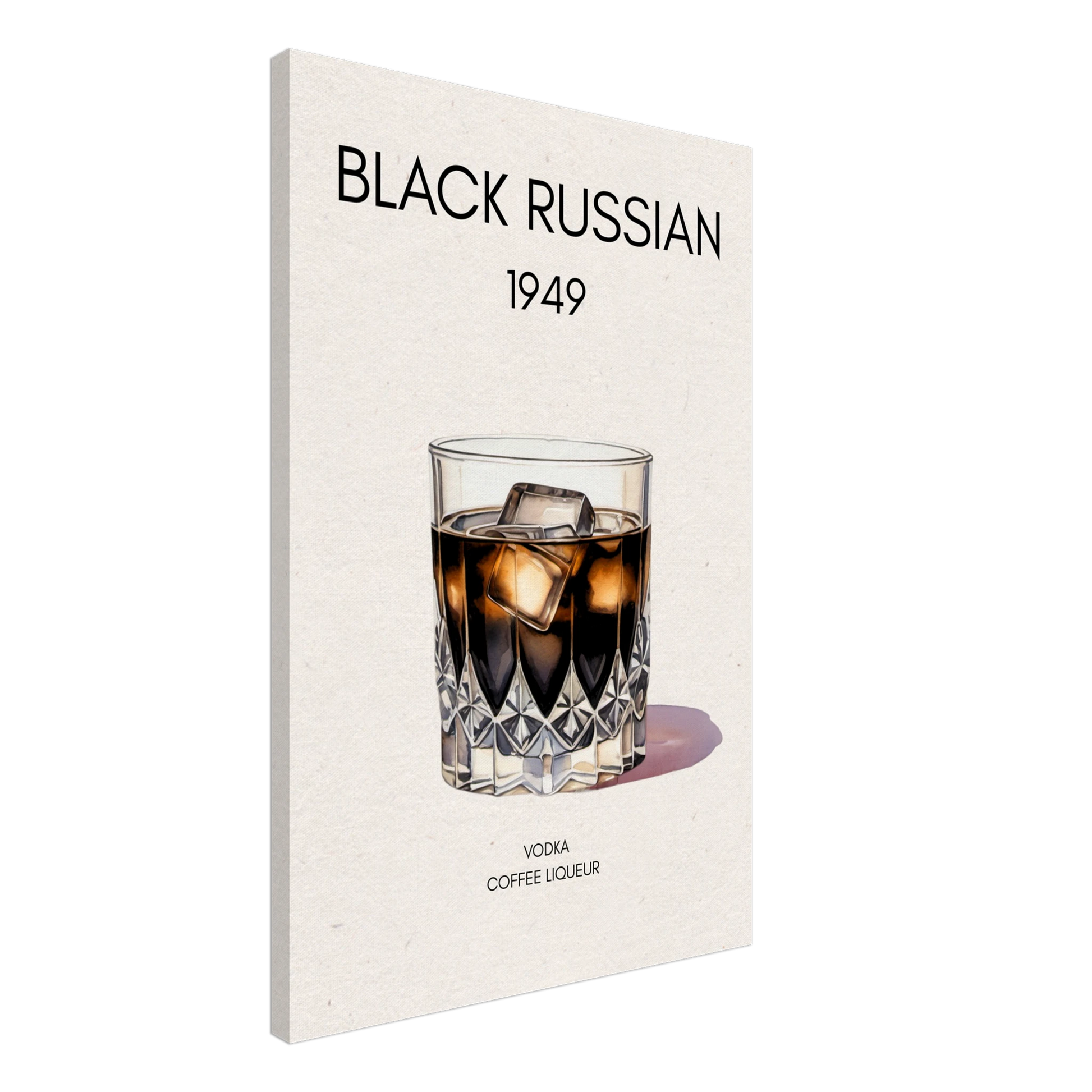 Black Russian Cocktail Bar Art Print No Frame 60x90 cm 24x36″ Gallery Wrapped Canvas