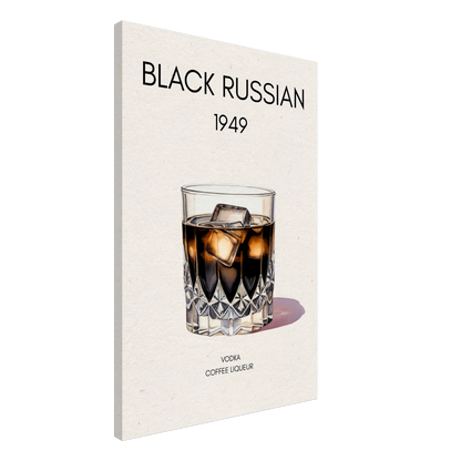 Black Russian Cocktail Bar Art Print No Frame 60x90 cm 24x36″ Gallery Wrapped Canvas