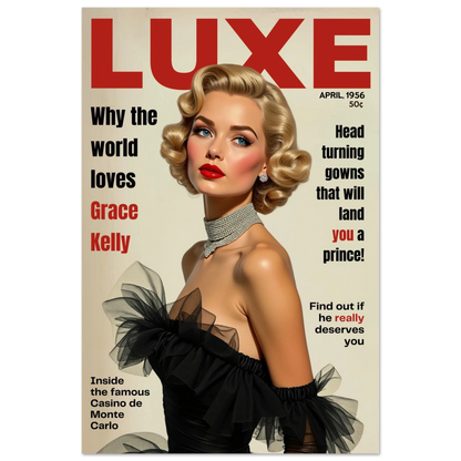 Grace Kelly Hollywood Glam Magazine Art Print No Frame 30x45 cm 12x18″ Premium Matte Paper Poster