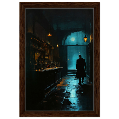 Speakeasy Prohibition Bootleg Bar Art Poster Print 30x45 cm 12x18″ Framed Canvas Dark Brown Wood Frame