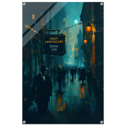 Prohibition Speakeasy Moody Nightlife Art Print 60x90 cm 24x36″ Sleek Acrylic Print No Frame