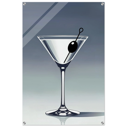 Retro Martini Lounge Cocktail Bar Art Print 60x90 cm 24x36″ Sleek Acrylic Print No Frame