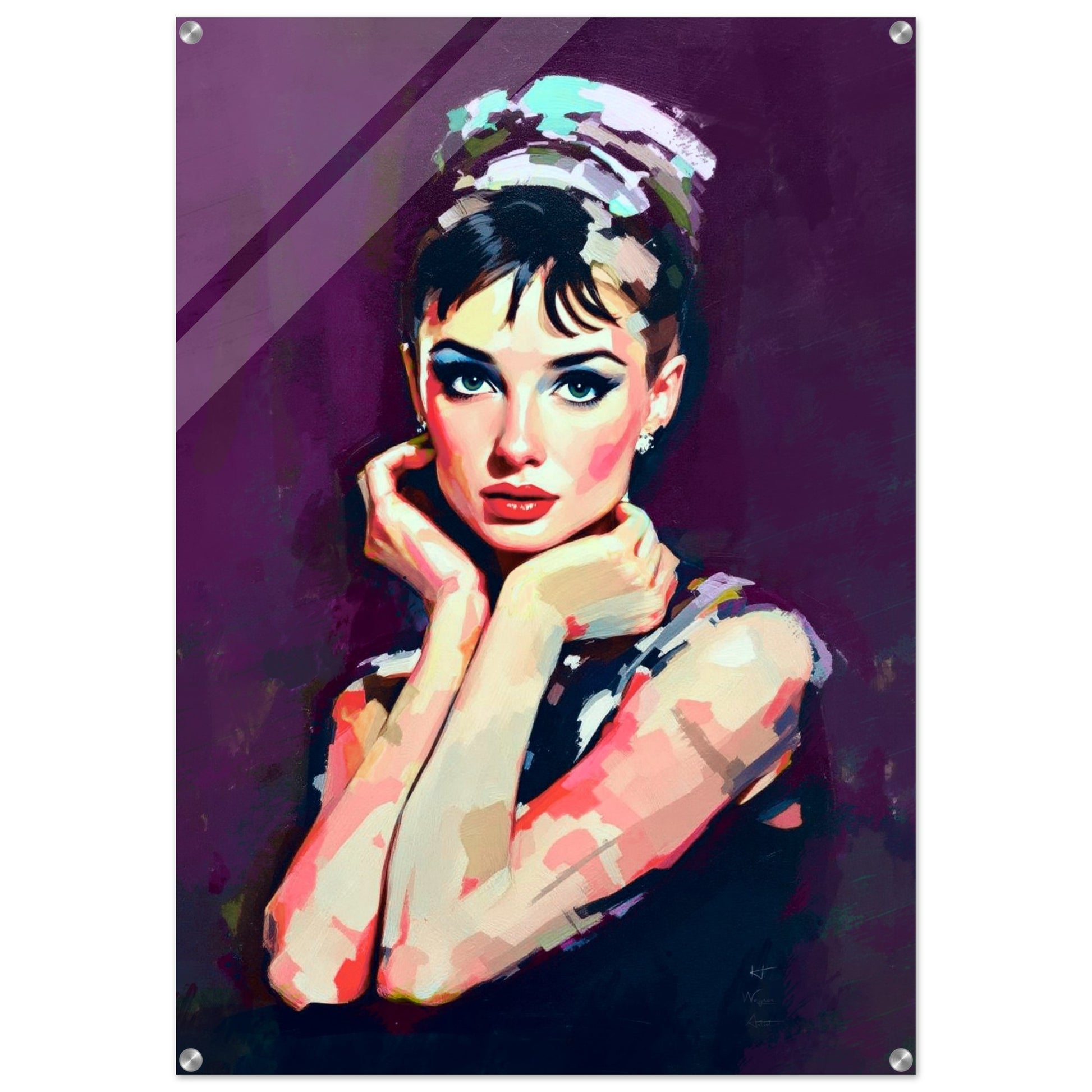 Audrey Hepburn Painting Art Print 70x100 cm 28x40″ Sleek Acrylic Print No Frame