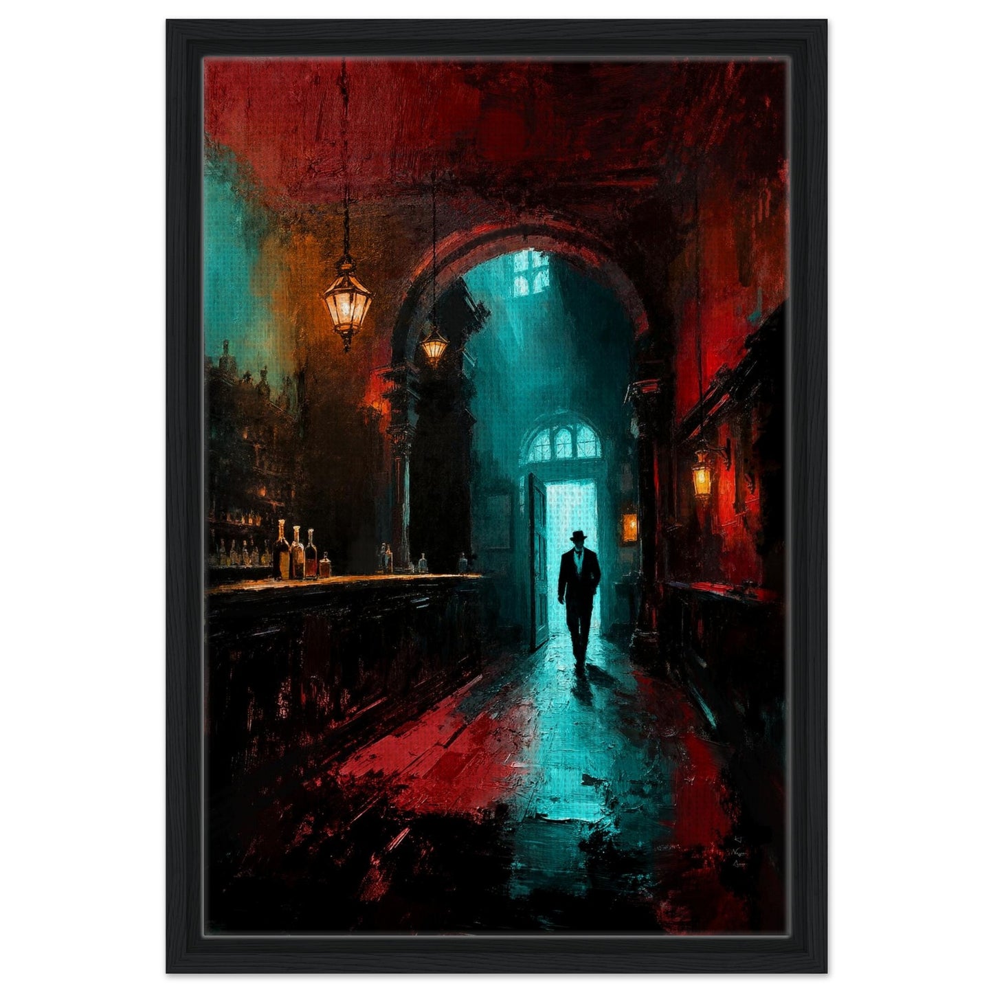 Speakeasy 1920s Bar Art Poster Print 40x60 cm 16x24″ Framed Canvas Black Wood Frame