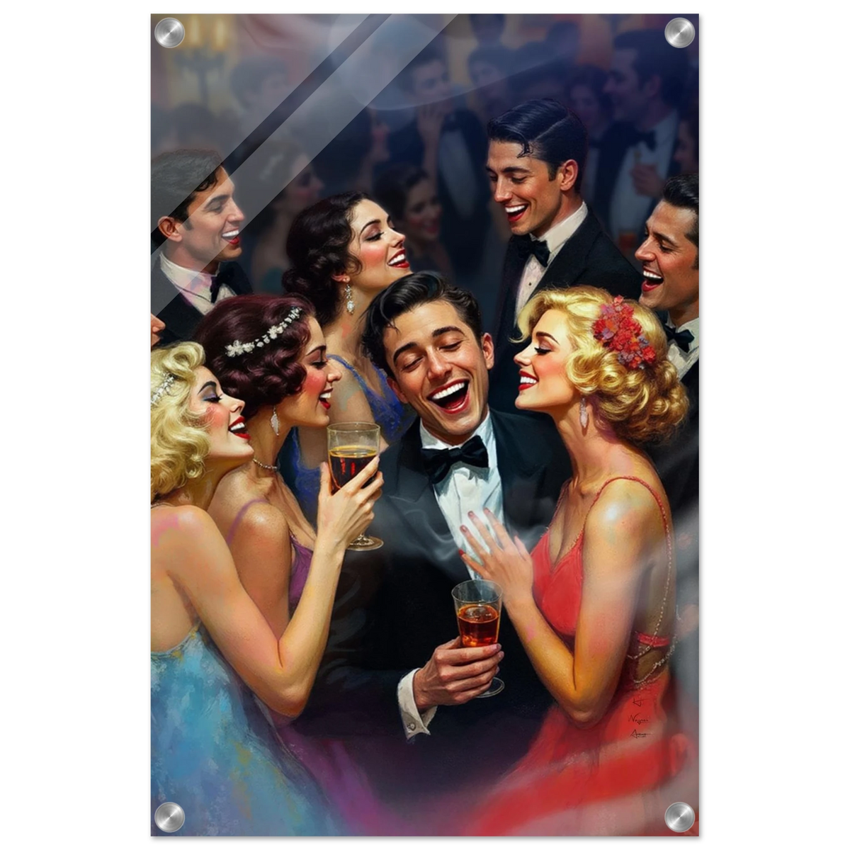 1920s Great Gatsby Speakeasy Party Art Print No Frame 40x60 cm 16x24″ Sleek Acrylic Print