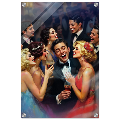 1920s Great Gatsby Speakeasy Party Art Print No Frame 40x60 cm 16x24″ Sleek Acrylic Print