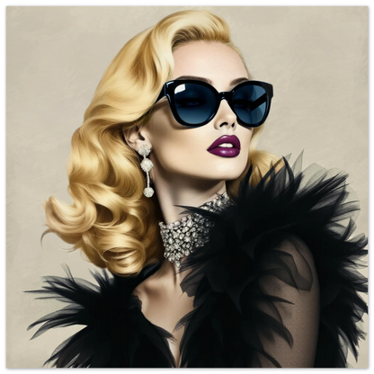 Blonde Bombshell Fashion Model Art Print 70x70 cm 28x28″ Museum-Quality Matte Paper Poster