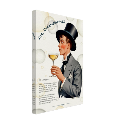 Art Deco Champagne Funny Poem Art Print 60x90 cm 24x36″ Canvas -