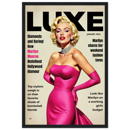 Marilyn Monroe Old Hollywood Art Print Black Wood Frame 30x45 cm 12x18″ Classic Matte Paper Wooden Framed Poster
