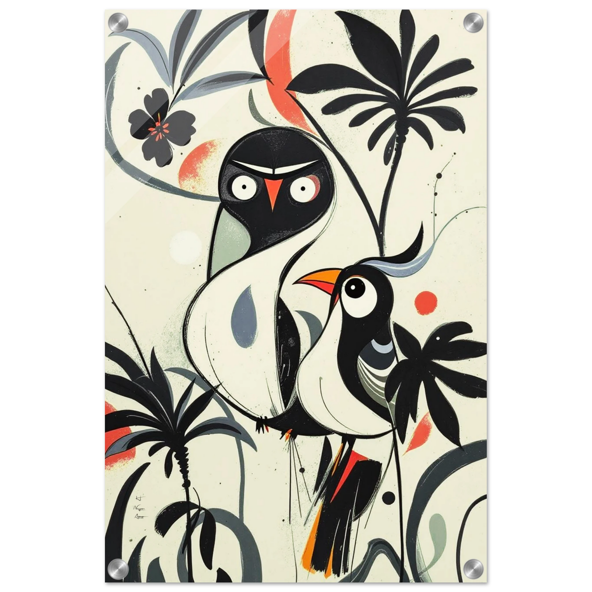Abstract Bird Modern Tropical Art Print No Frame 40x60 cm 16x24″ Sleek Acrylic Print