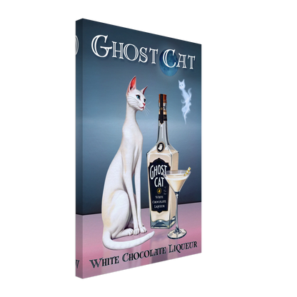 White Cat Chocolate Martini Cocktail Bar Art Print 40x60 cm 16x24″ Gallery Wrapped Canvas No Frame