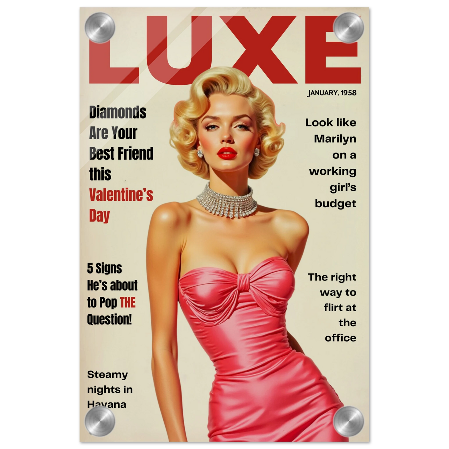 Marilyn Monroe Hollywood Glam Art Print 20x30 cm 8x12″ Sleek Acrylic Print No Frame