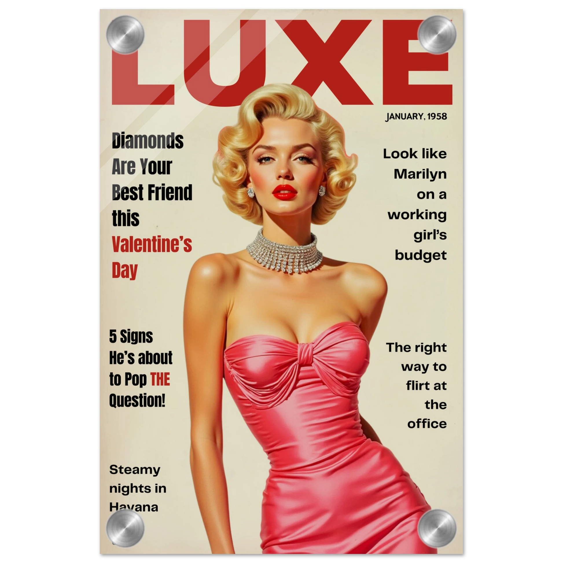 Marilyn Monroe Hollywood Glam Art Print 20x30 cm 8x12″ Sleek Acrylic Print No Frame