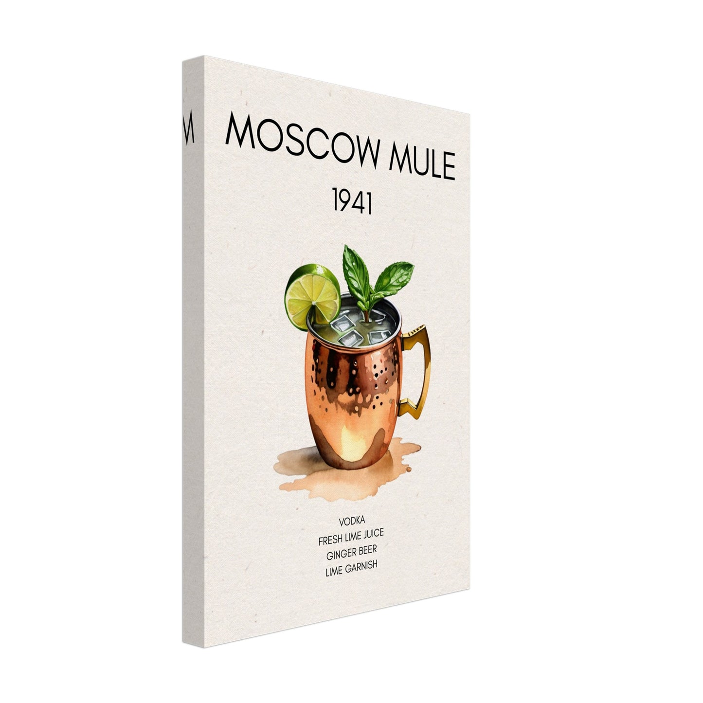 Moscow Mule Cocktail Bar Poster Print No Frame 30x45 cm 12x18″ Gallery Wrapped Canvas