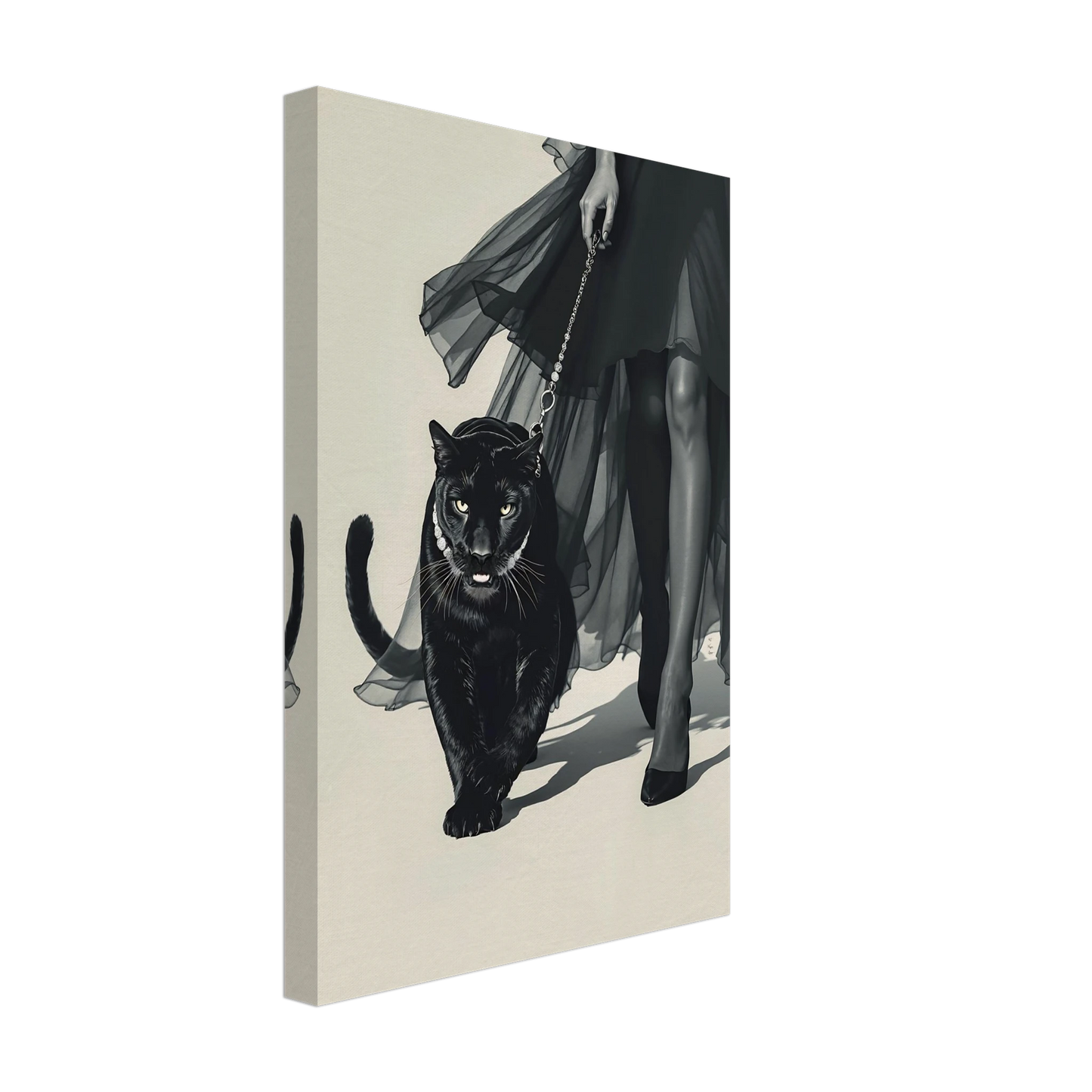 Retro Fashion Model Panther Art Print No Frame 30x45 cm 12x18″ Gallery Wrapped Canvas