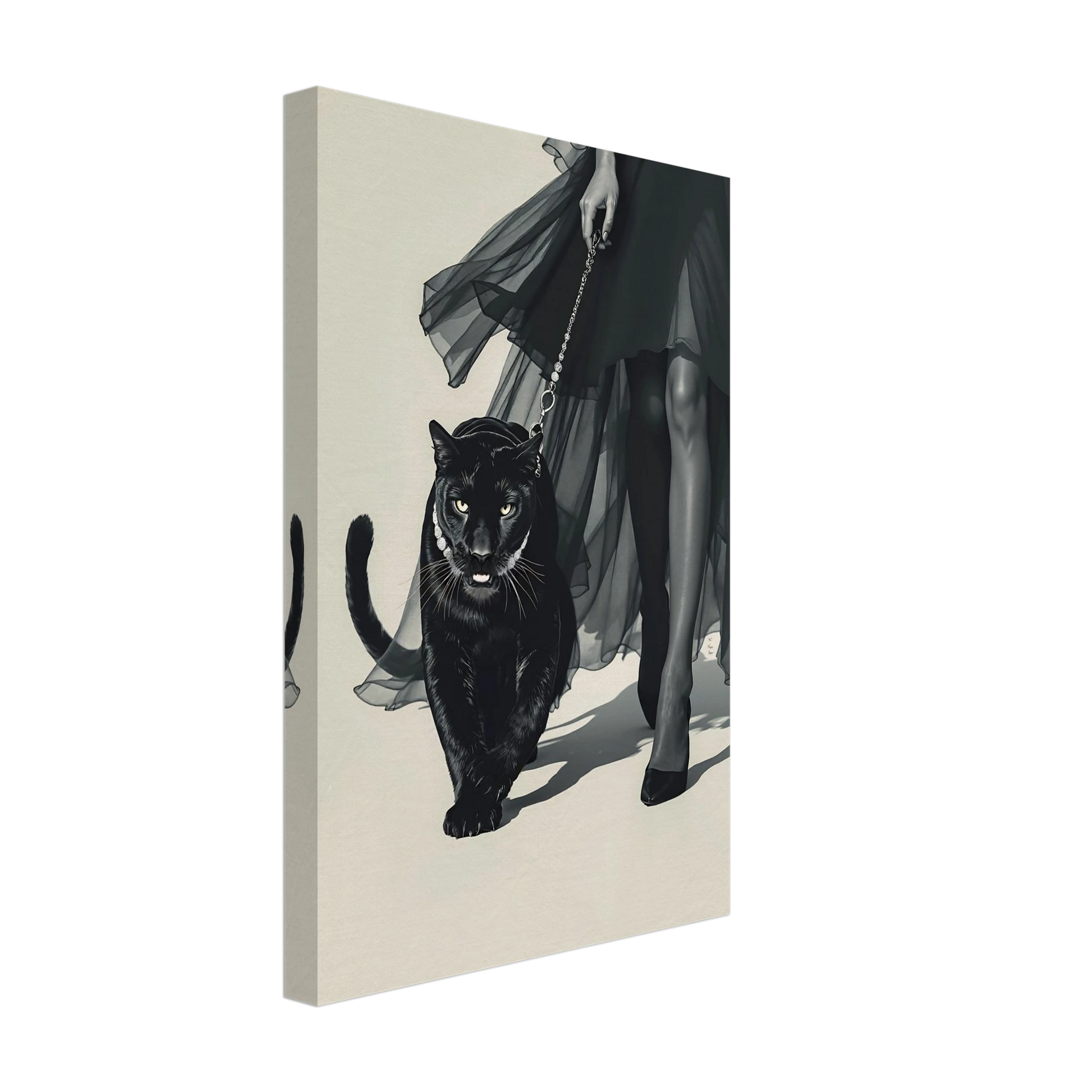Retro Fashion Model Panther Art Print No Frame 30x45 cm 12x18″ Gallery Wrapped Canvas