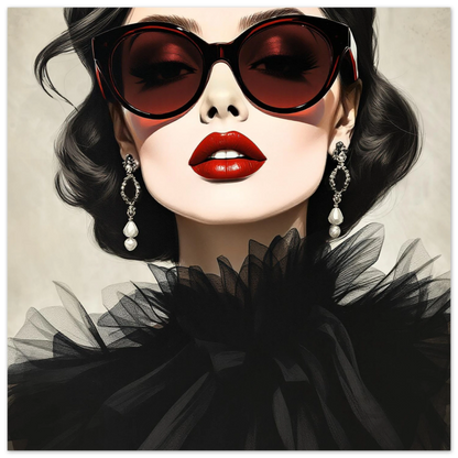 Paris Glam 80s Fashion Model Art Print 30x30 cm 12x12″ Premium Matte Paper Poster
