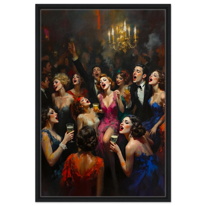 Gatsby 1920s Art Deco Speakeasy Art Print 60x90 cm 24x36″ Framed Canvas Black Wood Frame