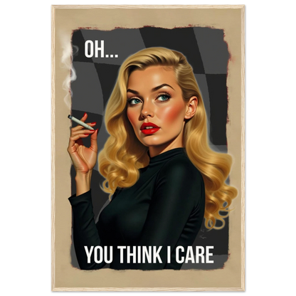 Retro Blonde Bombshell 1960s Funny Quote Art Print Light Wood Frame 60x90 cm 24x36″ Museum-Quality Matte Paper Wooden Framed Poster