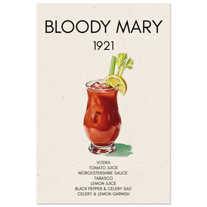 Bloody Mary Cocktail Bar Art Print No Frame 60x90 cm 24x36″ Museum-Quality Matte Paper Poster