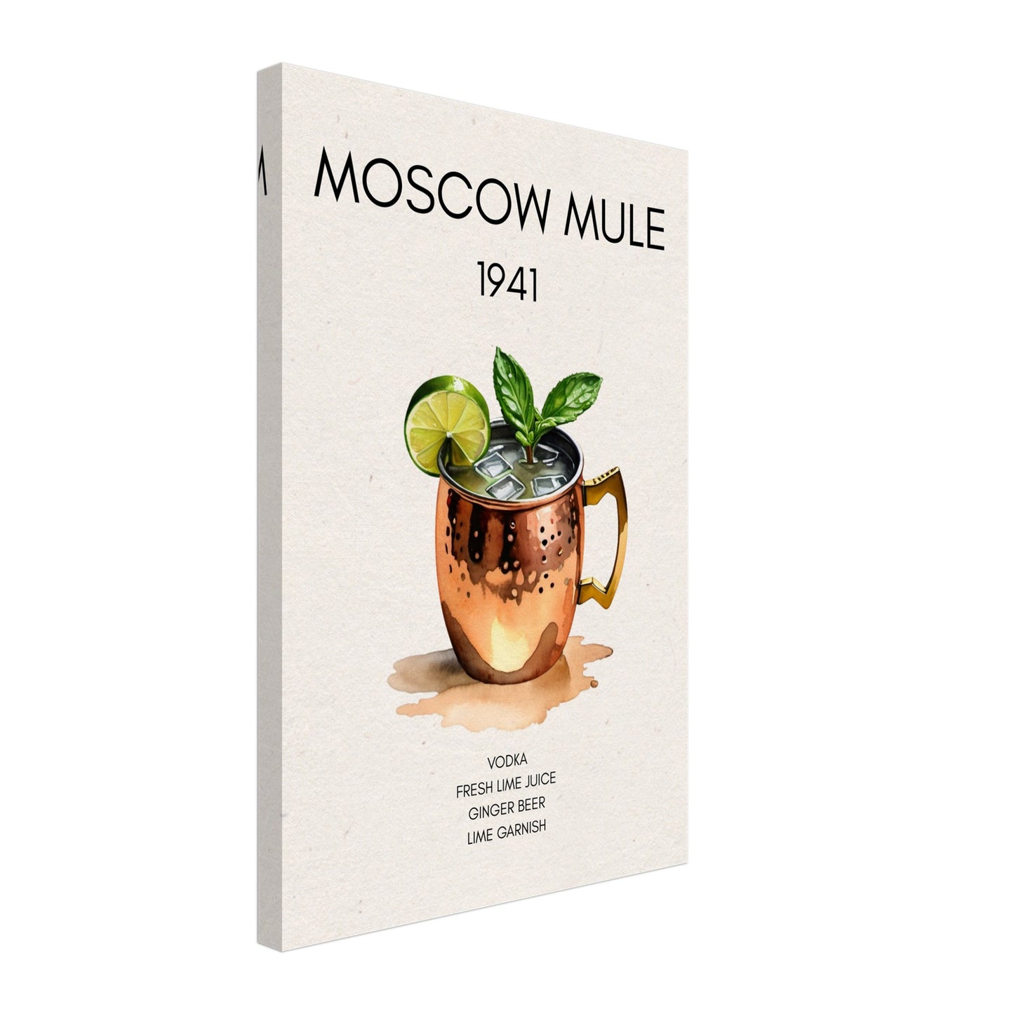 Moscow Mule Cocktail Bar Poster Print No Frame 40x60 cm 16x24″ Gallery Wrapped Canvas
